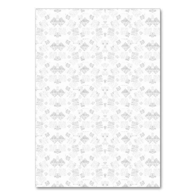 Abstraktes Wiederholmuster stilisierter Formen in  Tischnummer (Vorderseite)