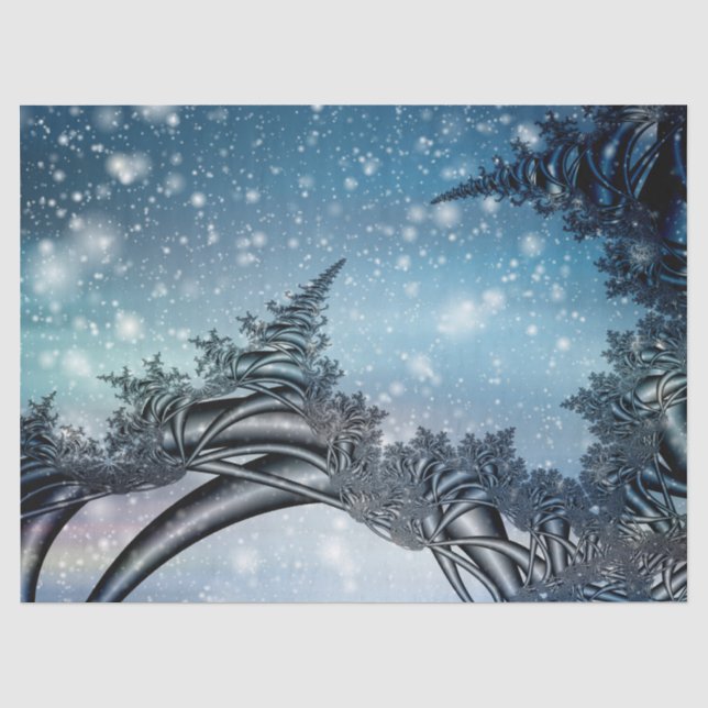 Abstraktes Winter-Fraktal 32 Hintergrundpapier Seidenpapier (Vorderseite)