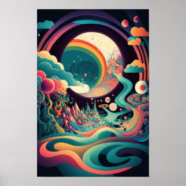 Abstraktes Wirbel-Poster | Retro-Psychedelisch 1 Poster