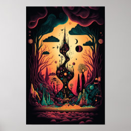 Abstraktes Wirbel-Poster | Retro-Psychedelisch 3 Poster