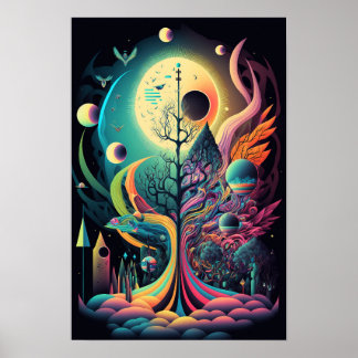 Abstraktes Wirbel-Poster | Retro-Psychedelisch 6 Poster
