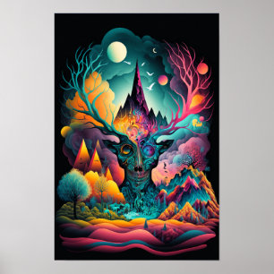 Abstraktes Wirbel-Poster Retro psychedelisch 7 Poster
