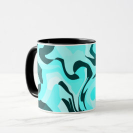 Abstraktes wirbelloses Aqua und Aquamarines Design Tasse
