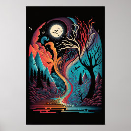 Abstraktes Wirbelposter | Retro-Psychedelisch 4 Poster