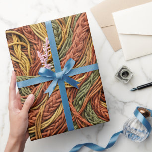 Abstraktes Wurzel-Netzwerk Erdtöne Geschenkpapier