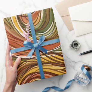 Abstraktes Wüsten-Dünen-Tinten-Verpackungspapier Geschenkpapier