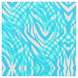 Abstraktes Zebra blau-weiß Stoff