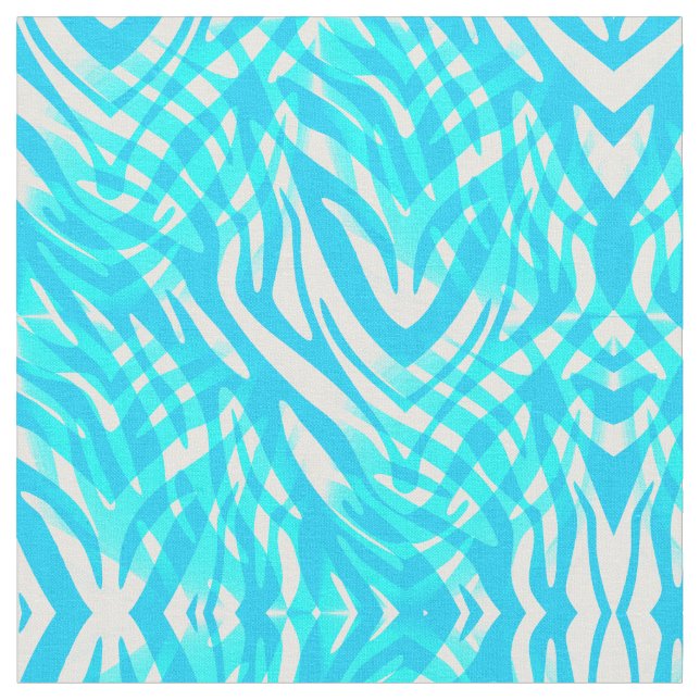 Abstraktes Zebra blau-weiß Stoff (Nahaufnahme)