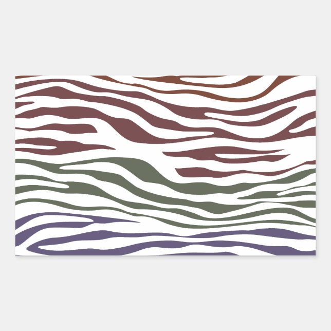 Abstraktes Zebra Rechteckiger Aufkleber (Vorderseite)