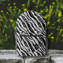 Abstraktes Zebra-Skin-Schwarz-weiß-Monogramm
