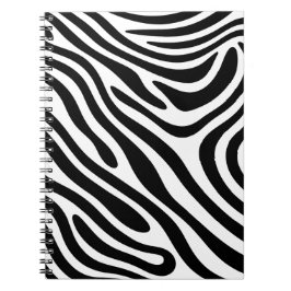 Abstraktes Zebra-Swirl-Muster (Schwarz und Weiß) Notizblock