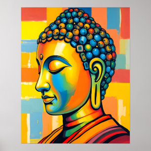 Abstraktes zeitgenössisches digitales Buddha-Gemäl Poster