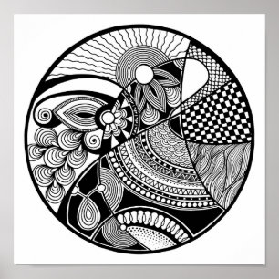 Abstraktes Zendala im 2. Poster