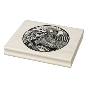 Abstraktes Zendala on Circle Gummistempel