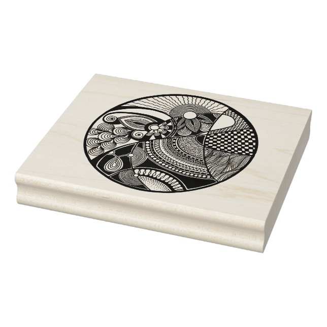 Abstraktes Zendala on Circle Gummistempel (Stempel)