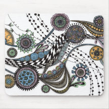 Abstraktes Zentangle-Blumenkunst-Schreibtischmatte