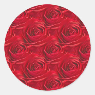 Abstraktes Zentrum der Rote Rose Wallpaper Runder Aufkleber