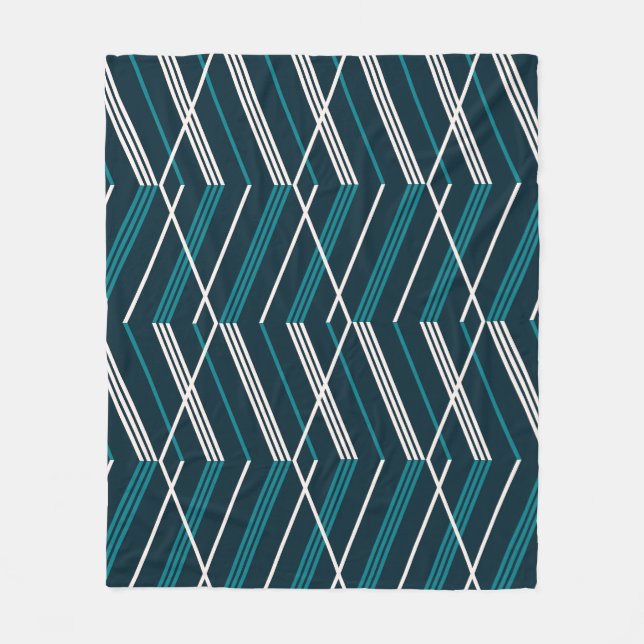 Abstraktes Zick-Zack: elegant Vintag geometrisch. Fleecedecke (Vorderseite)