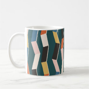Abstraktes Zickzack-nahtloses Muster, handgemalt Kaffeetasse