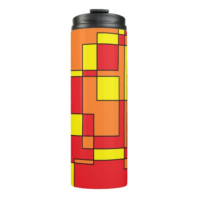 Abstraktes Ziegelmuster Thermosbecher (Vorderseite)
