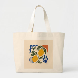 Abstraktes Zitrusfrucht Botanisches Muster Elegant Jumbo Stoffbeutel