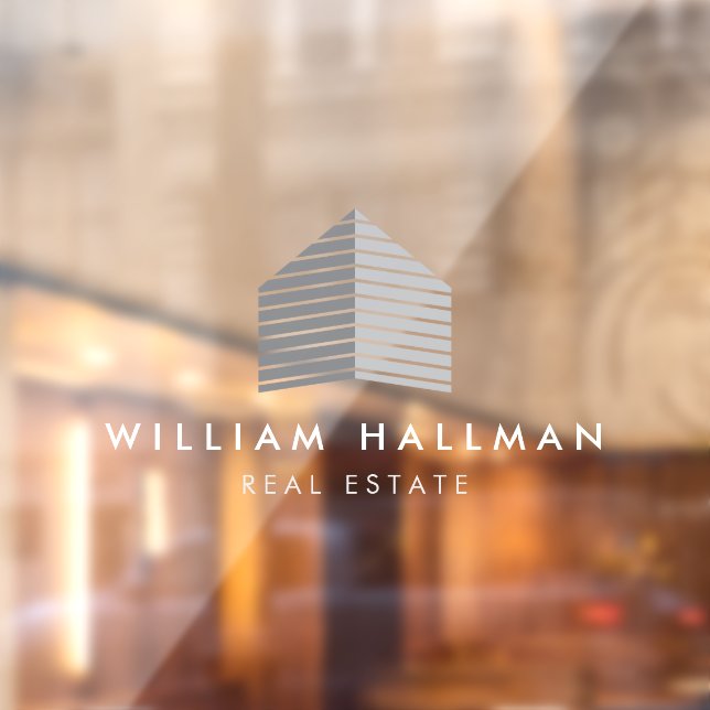 Abstraktes Zuhause-Logo, grau/weiß Fensteraufkleber (Blatt 2)