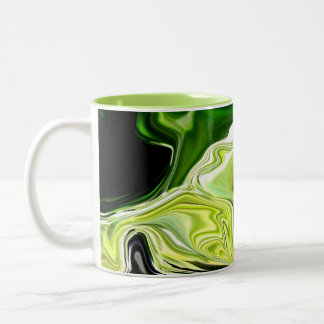 Abstraktes zwei-getontes mug~ Kaffee des grünen Zweifarbige Tasse
