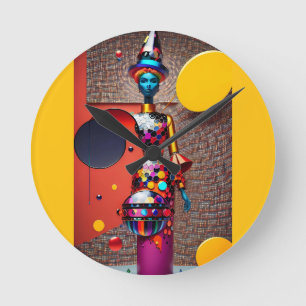 Abstraktion der Astro-Hexe Runde Wanduhr