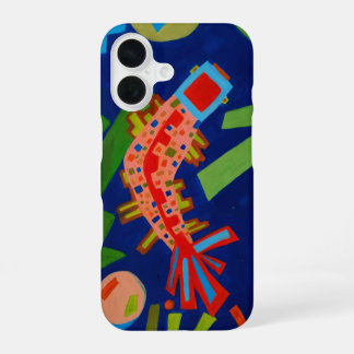 Abstraktion, Fisch, Karpfen, Kubismus, iPhone 16 Hülle
