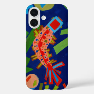 Abstraktion, Fisch, Karpfen, Kubismus, iPhone 16 Hülle