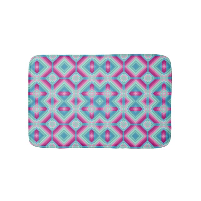 Abstraktion geometrische Formen blau pink türkis e Badematte (Vorderseite)