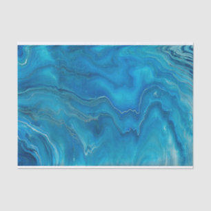 Abstraktion mit blauem und Aquamarinem Marmorboden Seidenpapier
