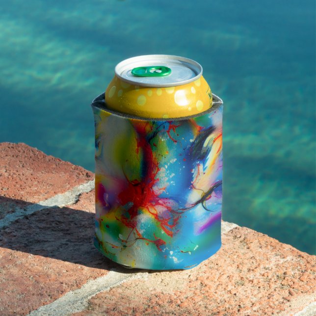 Abstraktion von Blaugelb-grüner Wasserfarbe Dosenkühler (In Situ Pool)
