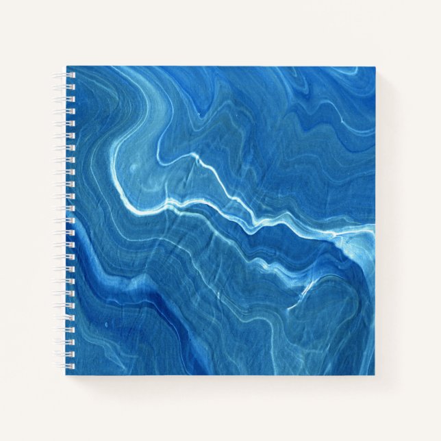 Abstraktion von Blue Agate Marble Notizbuch (Vorderseite)