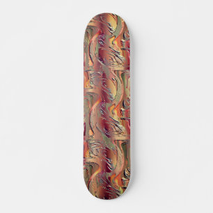 Abstrato entalhado em salmão e vermelho gradiente skateboard