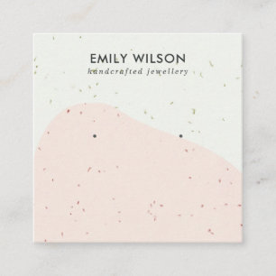 ABSTRCT KERAMIK BLUSH WAVE STUD EARRING DISPLAY QUADRATISCHE VISITENKARTE