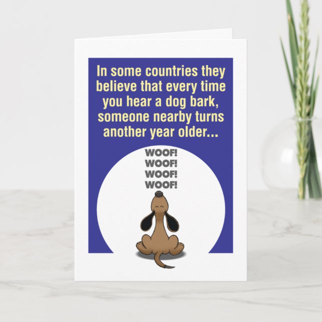 Abstreifenhundehumorvolle Geburtstags-Karte Karte (Vorderseite)