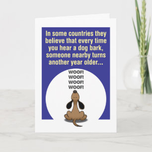 Abstreifenhundehumorvolle Geburtstags-Karte Karte