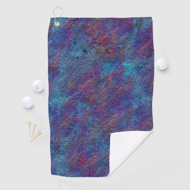 Abstriche aus der verbleibenden Sprühfarbe cyan un Golfhandtuch (Insitu)