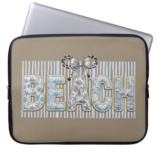 ABSTUFUNGEN VON PASTELLBLAUEN SOMMERSTRAND-SPRÜCHE LAPTOPSCHUTZHÜLLE