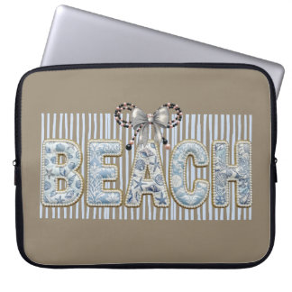 ABSTUFUNGEN VON PASTELLBLAUEN SOMMERSTRAND-SPRÜCHE LAPTOPSCHUTZHÜLLE