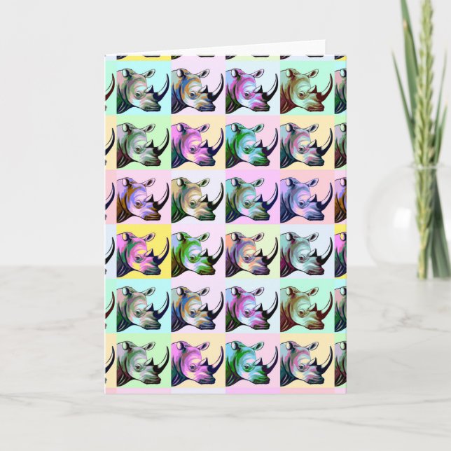 Absturz des Pops Rhinos Art Karte (Vorderseite)