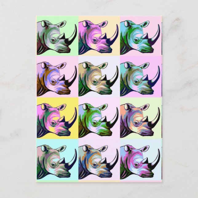 Absturz des Pops Rhinos Art Postkarte (Vorderseite)