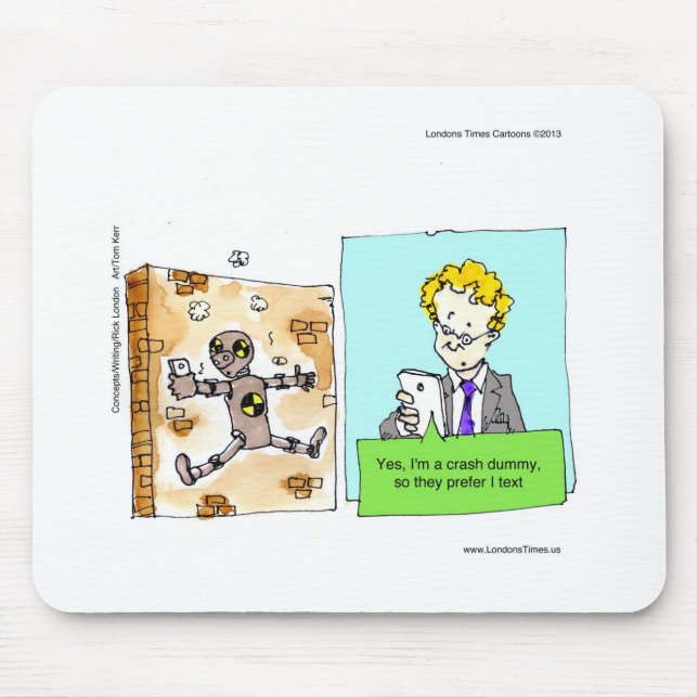 Absturz Text Dummy Lustig Mousepad (Vorne)