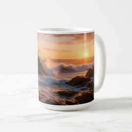 Abstürze bei Sonnenuntergang Kaffeetasse