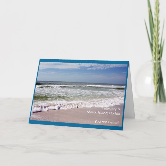 Abstürze von Wellen am Sandy Beach Einladung (Vorderseite)