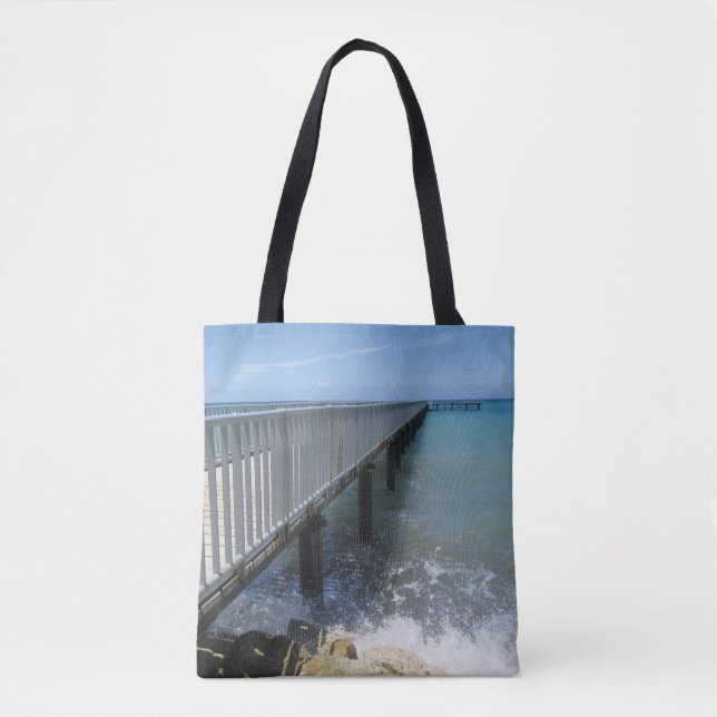 Abstürzen von Wellen auf Wharf-Design Tasche (Vorderseite)