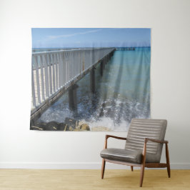 Abstürzen von Wellen auf Wharf-Design Wandteppich