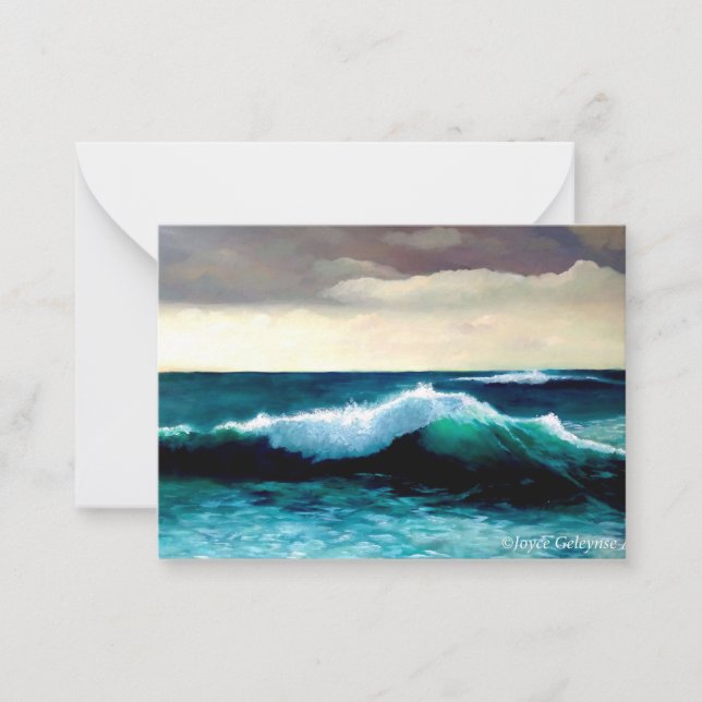 Absturzwelle, Seascape-Malerei, Wellenbildung Mitteilungskarte (Vorderseite)