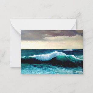 Absturzwelle, Seascape-Malerei, Wellenbildung Mitteilungskarte
